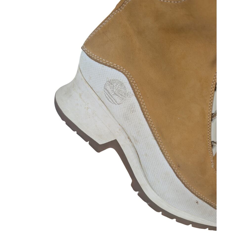 TIMBERLAND! PECAN BROWN GENUINE LEATHER, NUBUCK FINISH, UNIQUE HEEL BOOTS! 8M - Picture 12 of 16